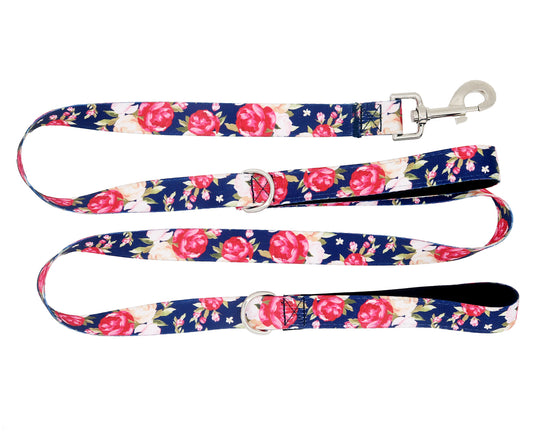 Floral Double Handle Dog Leash