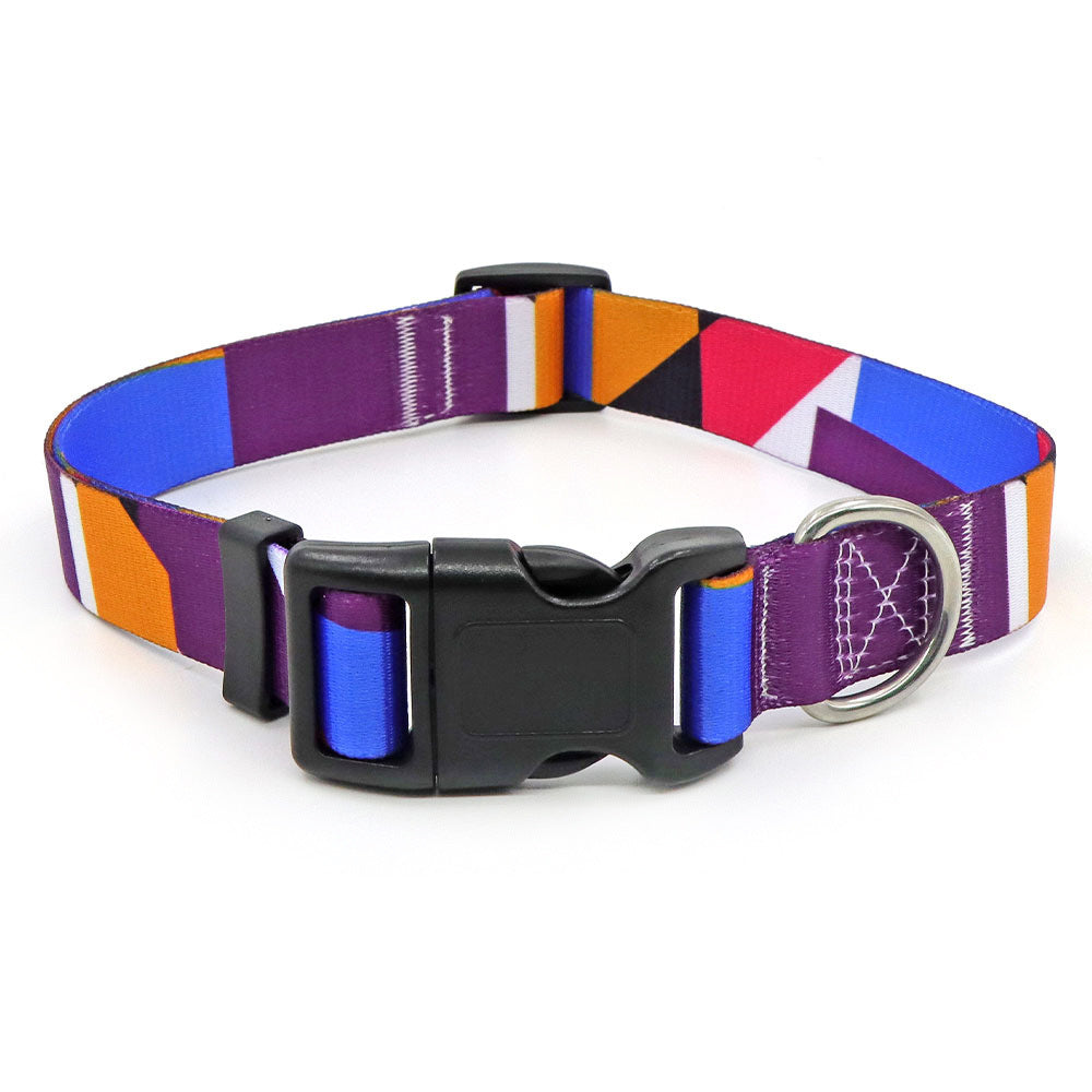 Dog Collar with Fashion Print on 25mm Collar Strap, Adjustable Basic Dog Collar with Neoprene Liner for Your Pets Comfort