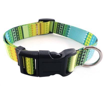 Dog Collar with Fashion Print on 25mm Collar Strap, Adjustable Basic Dog Collar with Neoprene Liner for Your Pets Comfort