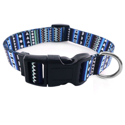 Dog Collar with Fashion Print on 25mm Collar Strap, Adjustable Basic Dog Collar with Neoprene Liner for Your Pets Comfort