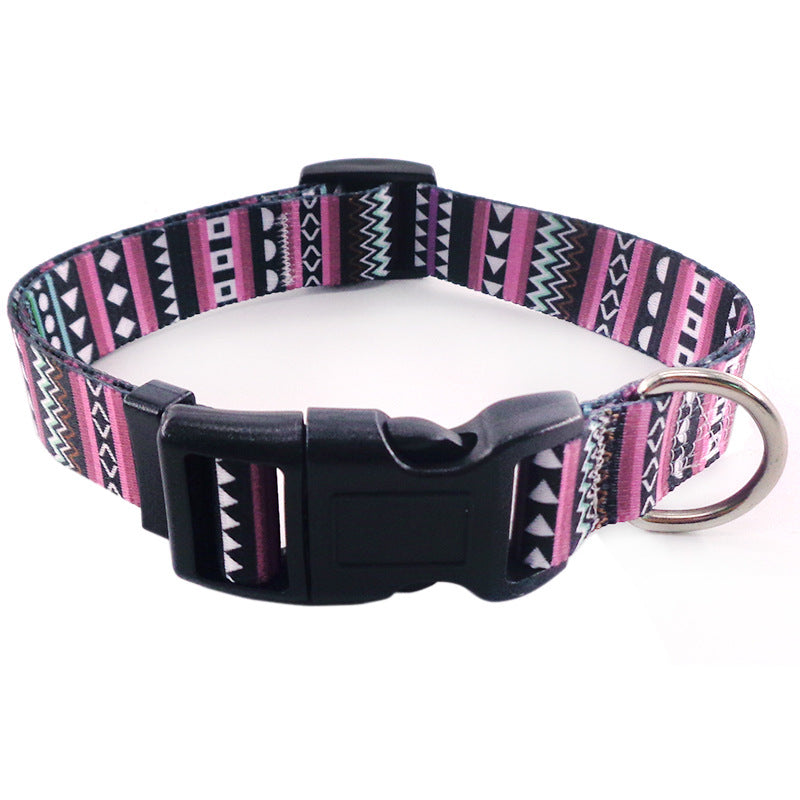 Dog Collar with Fashion Print on 25mm Collar Strap, Adjustable Basic Dog Collar with Neoprene Liner for Your Pets Comfort