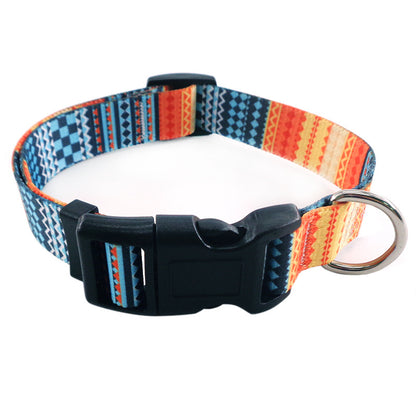 Dog Collar with Fashion Print on 25mm Collar Strap, Adjustable Basic Dog Collar with Neoprene Liner for Your Pets Comfort