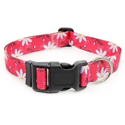 Dog Collar with Fashion Print on 25mm Collar Strap, Adjustable Basic Dog Collar with Neoprene Liner for Your Pets Comfort