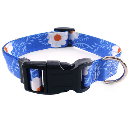 Dog Collar with Fashion Print on 25mm Collar Strap, Adjustable Basic Dog Collar with Neoprene Liner for Your Pets Comfort