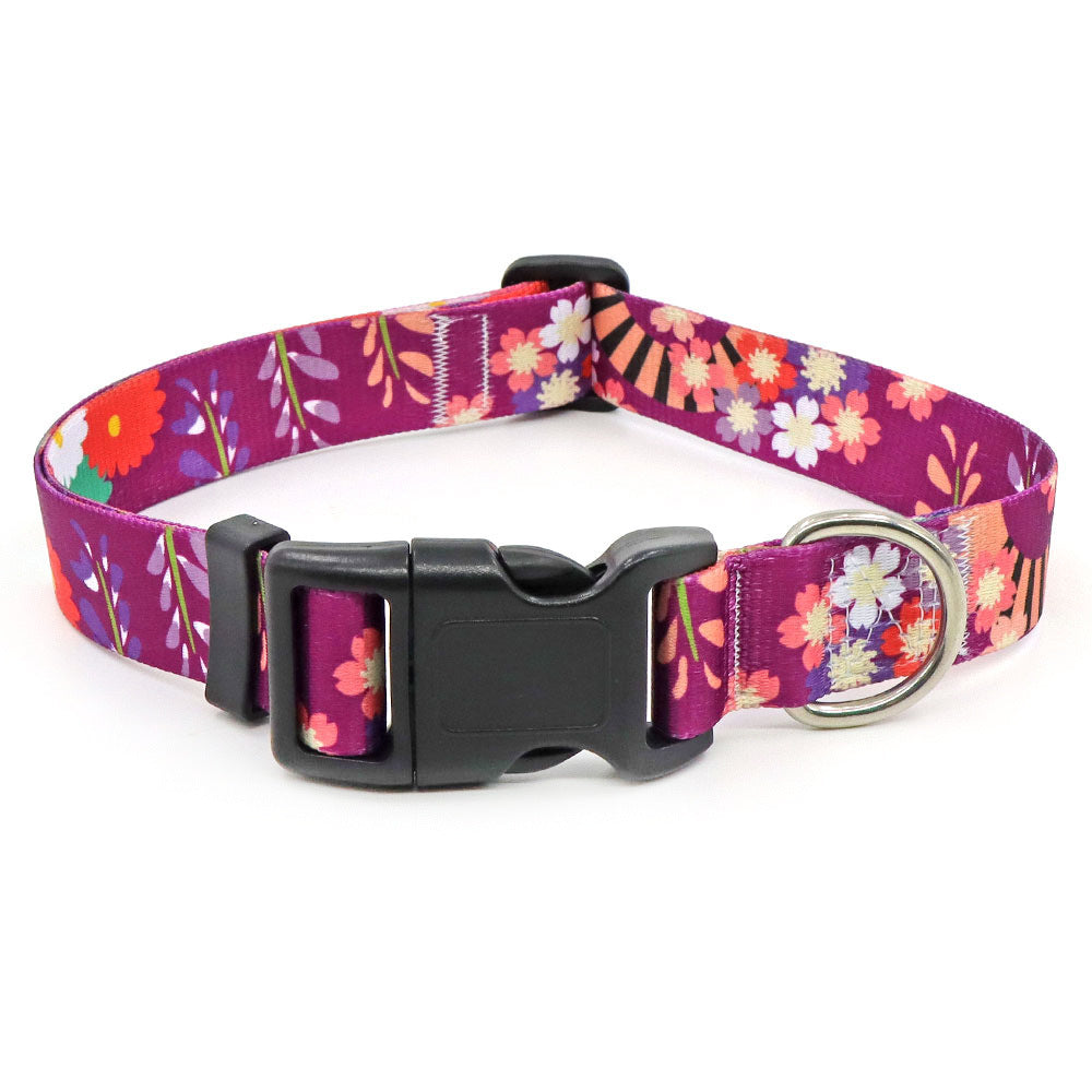 Dog Collar with Fashion Print on 25mm Collar Strap, Adjustable Basic Dog Collar with Neoprene Liner for Your Pets Comfort