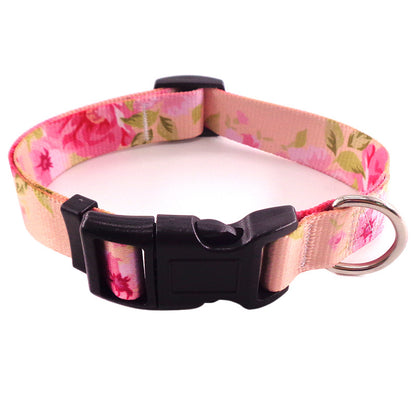 Dog Collar with Fashion Print on 25mm Collar Strap, Adjustable Basic Dog Collar with Neoprene Liner for Your Pets Comfort