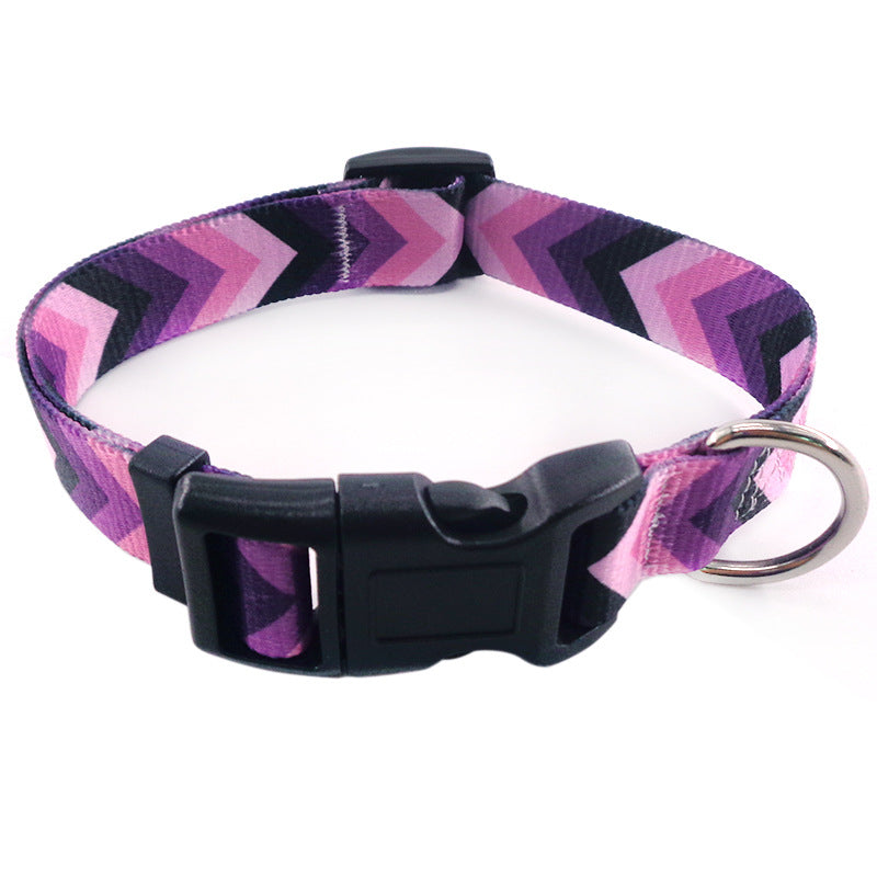 Dog Collar with Fashion Print on 25mm Collar Strap, Adjustable Basic Dog Collar with Neoprene Liner for Your Pets Comfort