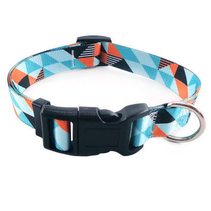 Dog Collar with Fashion Print on 25mm Collar Strap, Adjustable Basic Dog Collar with Neoprene Liner for Your Pets Comfort