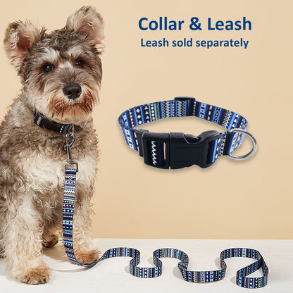 Dog Collar with Fashion Print on 25mm Collar Strap, Adjustable Basic Dog Collar with Neoprene Liner for Your Pets Comfort